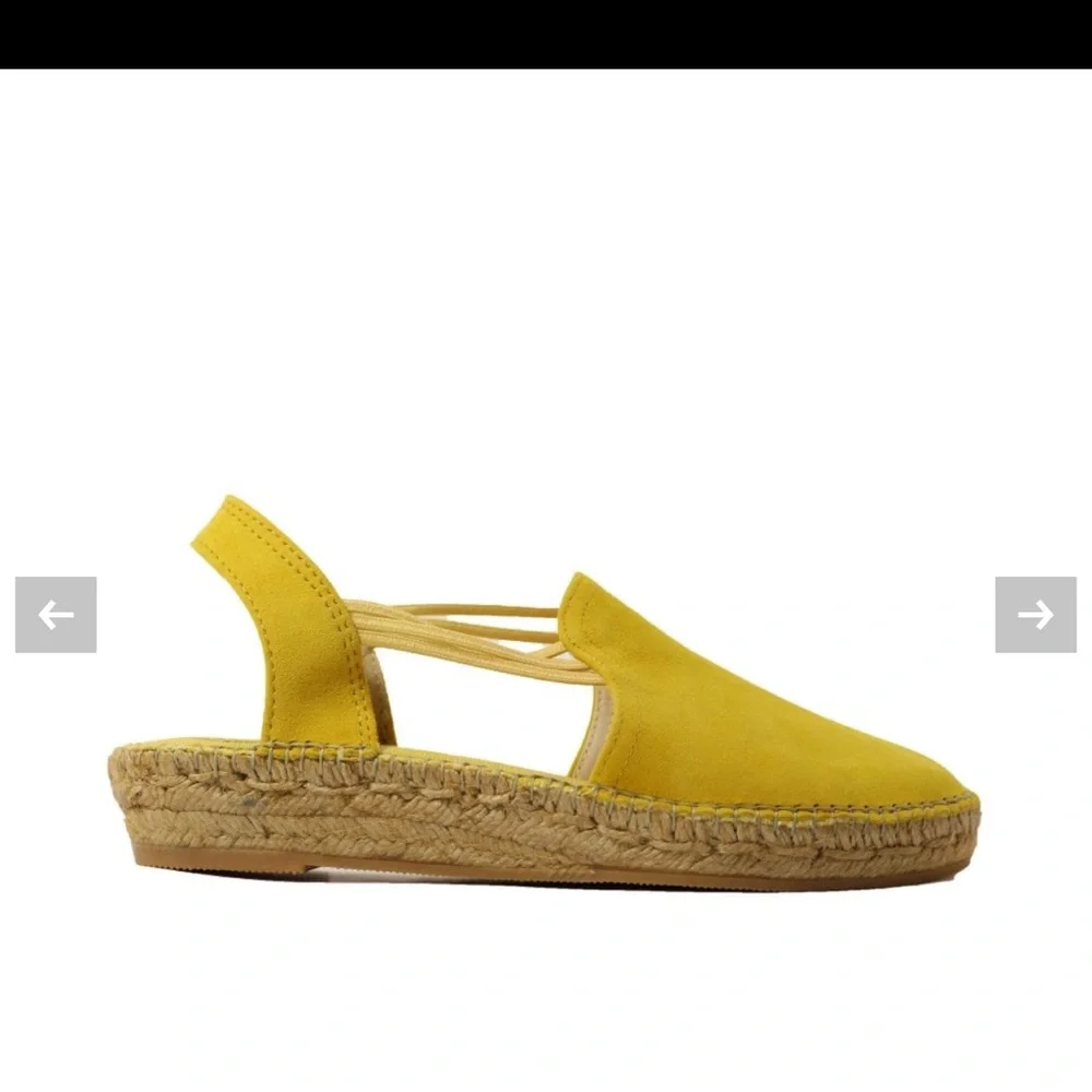 Toni Pons Nuria Vibrant Yellow Leather Espadrille Wedge Sandals